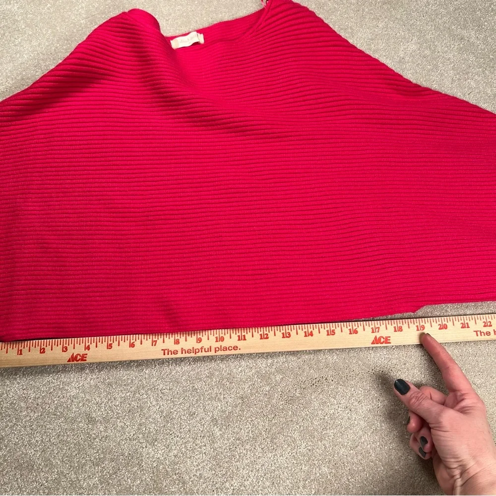 Altard State Sweater Cropped Ribbed Knit Batwing Pink Fuscia women's medium